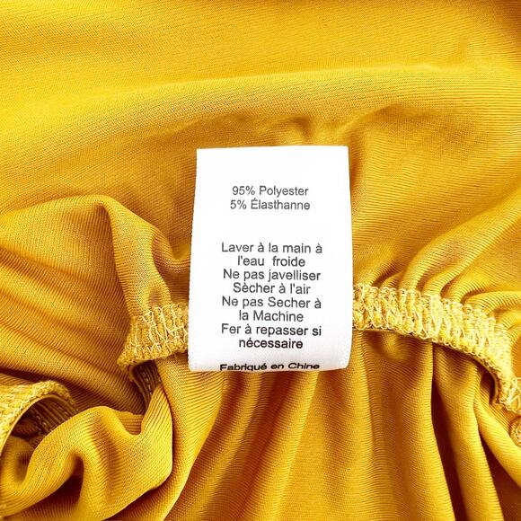 ASTR The Label Women's Yellow Mustard Sleeveless Ruched Tank Top Size L - Picture 5 of 6